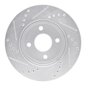 Chevrolet Cobalt Brake Rotor (1) - Front Right - R1 Concepts - Drilled & Slotted - Silver - `03-`10
